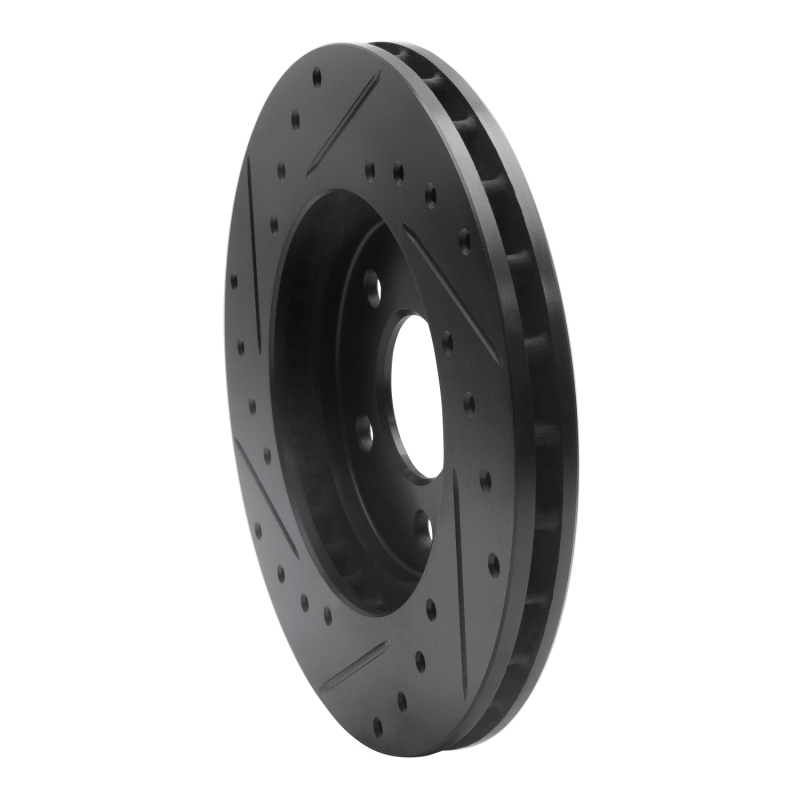 Chrysler Sebring Brake Rotor (1) - Front Right - R1 Concepts - Drilled & Slotted - Black - `95-`00